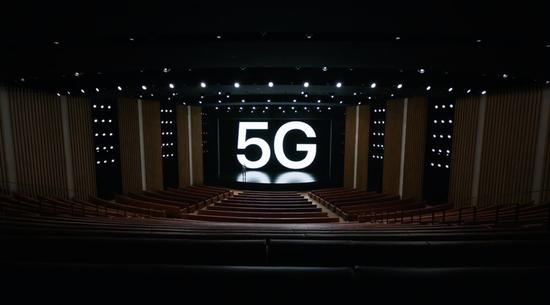 发布会上重点介绍了对5G的支持 来源/苹果发布会截图