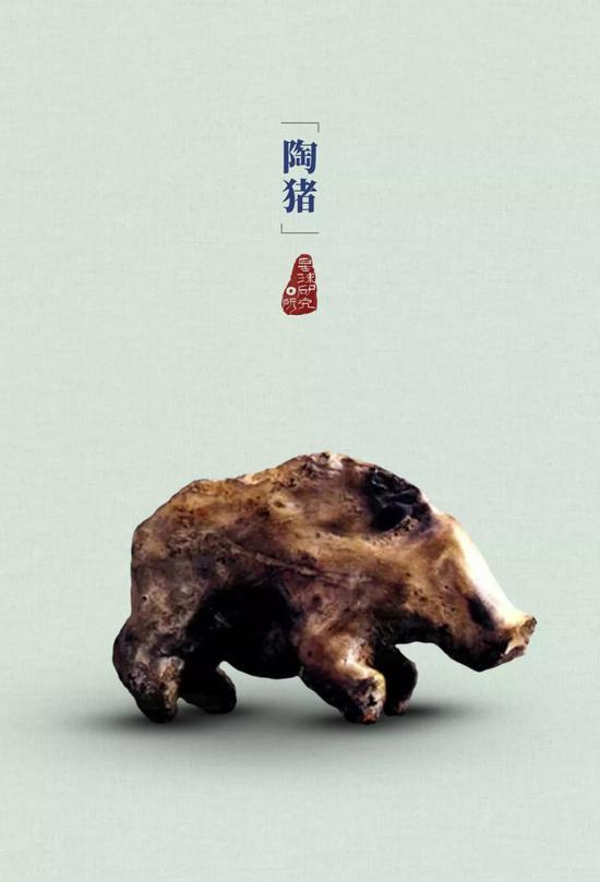 装饰着猪纹的陶钵