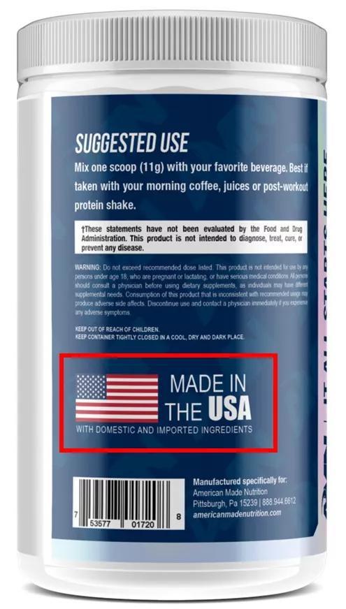 图:美国制造的保健品。但是用的原料可能来自别的国家。
