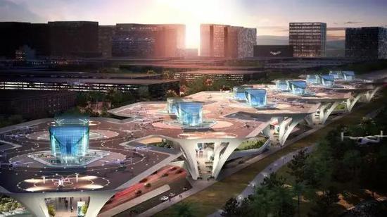 Uber Skyports设想图,图片来自其官网