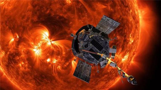 帕克号“触摸”太阳的假想图。来源:NASA