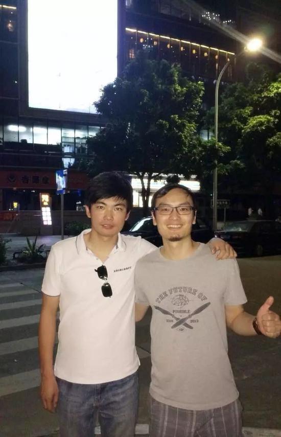 彭斌(左)汪滔(右)(图来自彭斌朋友圈)