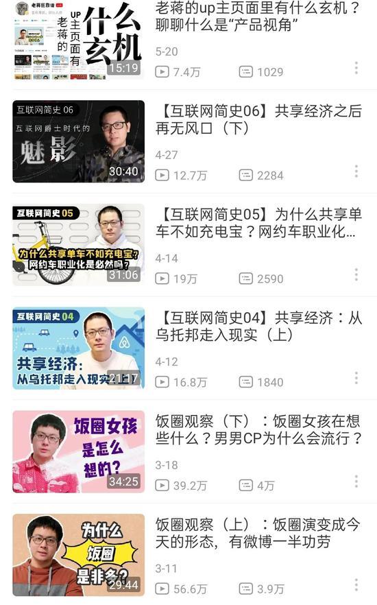 “老蒋巨靠谱”部分视频选题