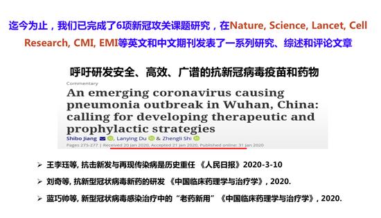 (迄今为止,我们已完成了6项新冠攻关课题研究)