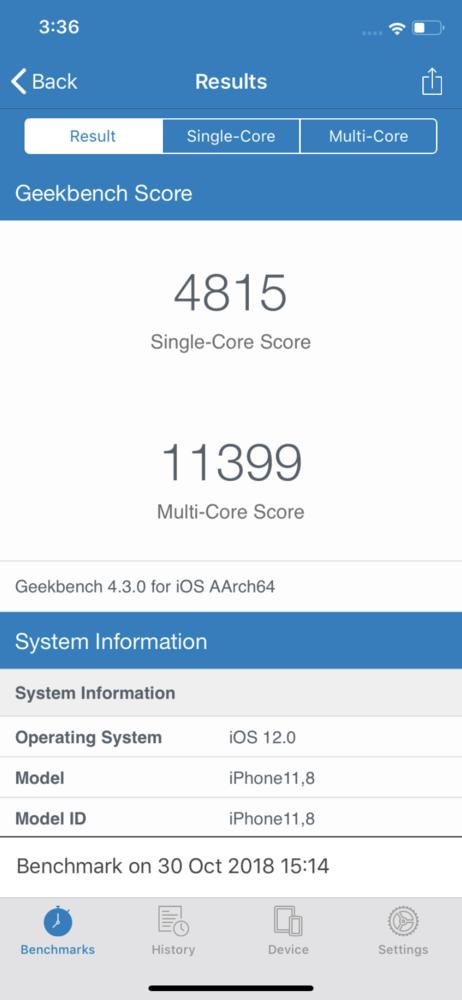 iPhone XR跑分