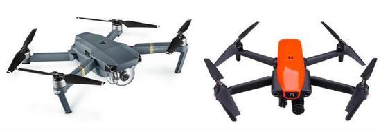 左为大疆Mavic Pro,右为道通EVO