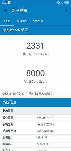 努比亚X跑分成绩