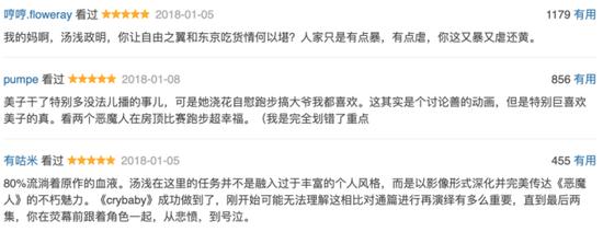 (《恶魔人:哭泣之子》豆瓣词条下的评论)