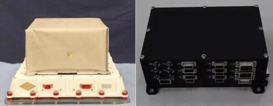 “天极”望远镜系统组成。左图:偏振探测器OBOX右图:电控箱IBOX。图片来源:中国科学院高能物理研究所