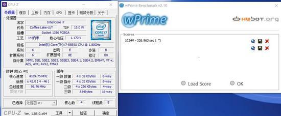 跑wPrime 2.1 1024M,灵越5488花掉了327秒,这个成绩不是太好。