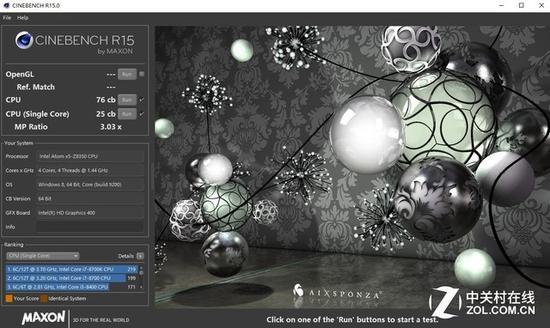 Cinebench R15成绩
