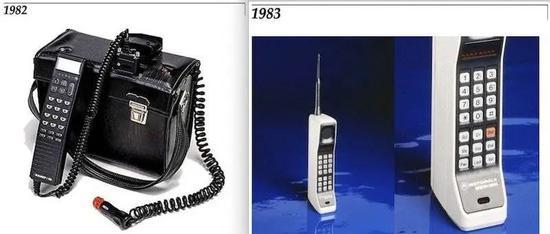 左边的是诺基亚前身Mobira在1984年推出的“移动电话”Senator,重达22磅,而右边的是摩托罗拉在1983年推出全球第一球“手机”DynaTAC,重量仅2磅,可以想像一下当年摩托罗拉有多风光。图片来源:Gadget Hacks