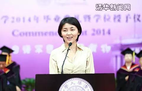 校友代表颜宁发言,记者智斐摄。