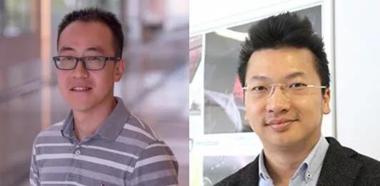 论文第一作者王京(左)与通讯作者黄得胜(右)