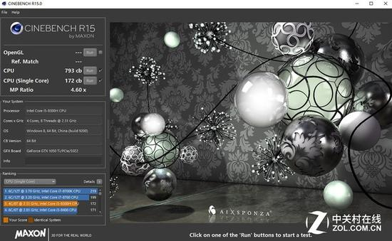 Cinebench R15成绩