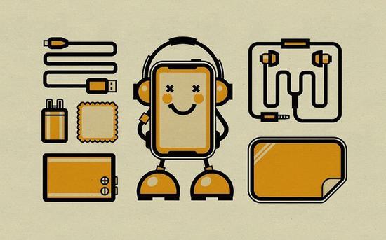 手机矢量图(图片来自www.zcool.com.cn)