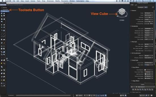 图:AutoCAD 建模界面 (来源:谷歌)