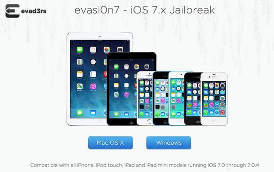 ▲ iOS 7 越狱著名工具 evasi0n 图片来自:199IT