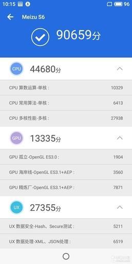 安兔兔跑分(左红米5 Plus,右魅蓝S6)