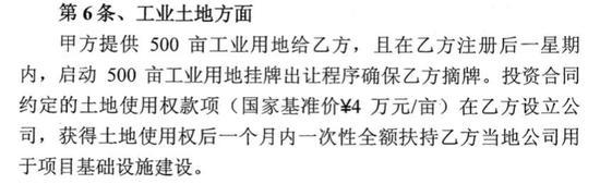 上图为招商引资部分优惠政策