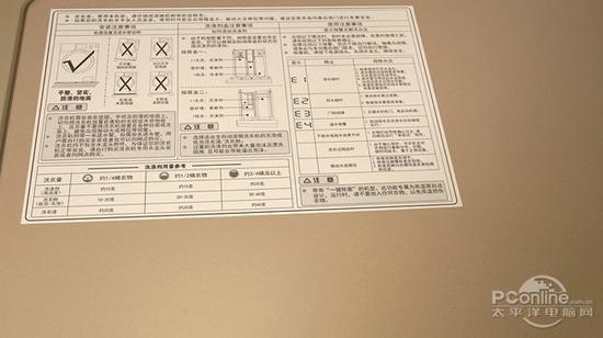 机身顶部配有使用维护指南,相当贴心。