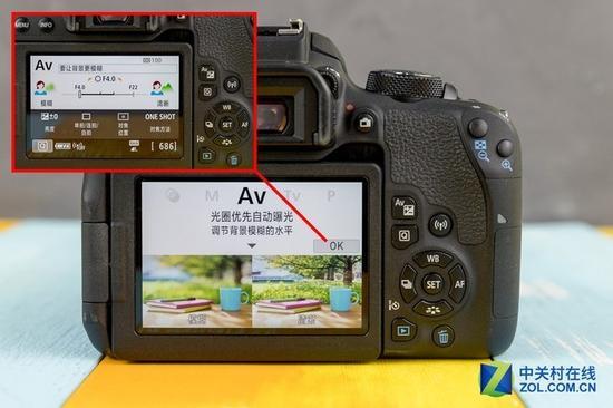 同为光圈优先模式下,佳能EOS 800D的引导菜单大大降低了入门新手的使用门槛