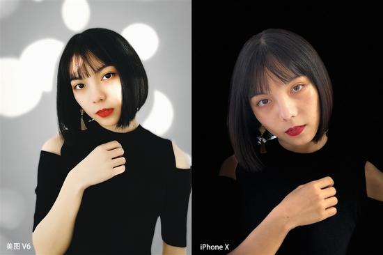 美图V6泡泡球模式彩色效果VSiPhone X舞台光模式