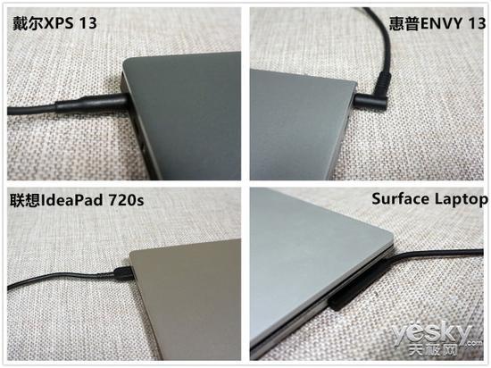 四款笔记本充电器插头设计对比