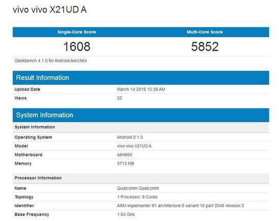 vivo X21跑分