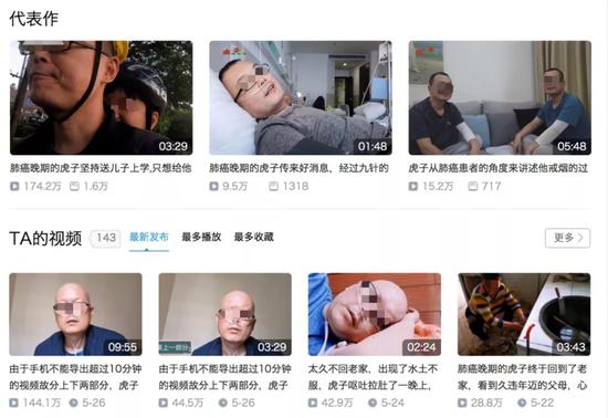 B站UP主虎子部分作品截图