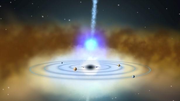 黑洞接近太阳系的想象图 来源:Spaceanswers网站
