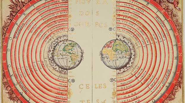 图为葡萄牙宇宙学家和制图师巴尔托洛梅乌·维力乌( Bartolomeu Velho)在1568年绘制的地心说宇宙模型。而如今我们知道,就连太阳系在银河系中的地位都无足轻重,更别提地球了。