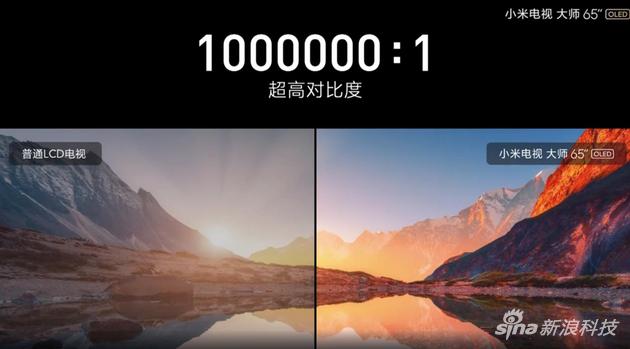 小米电视“大师”65英寸OLED支持1000000:1超高对比度