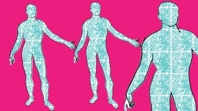 人类细胞只占人体总细胞数量的43%,其余都是由微生物细胞组成。