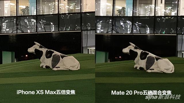 Mate 20 Pro的五倍变焦细节表现更好,噪点也更优异。这是实打实的硬件带来的好处