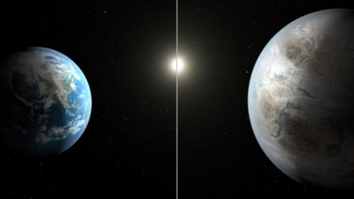 “新视野”于2015年7月14日飞掠冥王星及其最大卫星——冥卫一的示意图