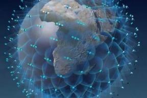 一网公司设计的太空互联网星座示意图