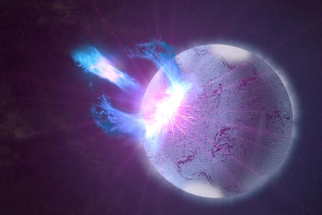 示意图:一颗被撕裂的中子星。类似的事件将会产生剧烈的引力波信号
