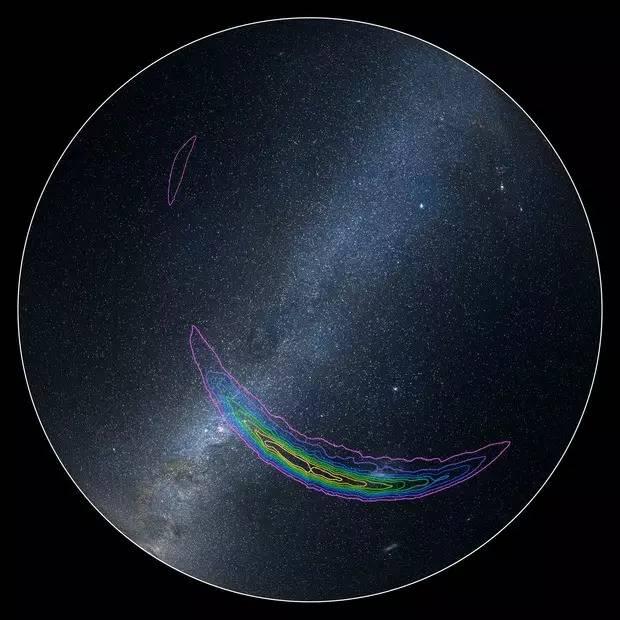 引力波信号GW150914在天图(SkyMap)上的分布。图/Caltech/R. Hurt。