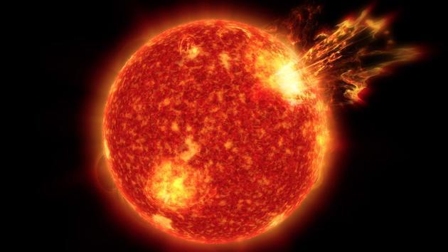 艺术构想图:超级太阳风暴。