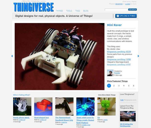 图8 Thingiverse界面