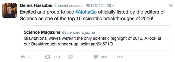 “AlphaGo之父”最新一条Twitter