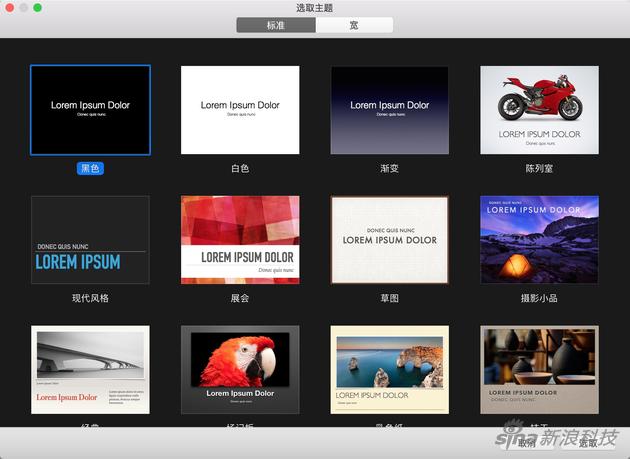 Keynote内置模版
