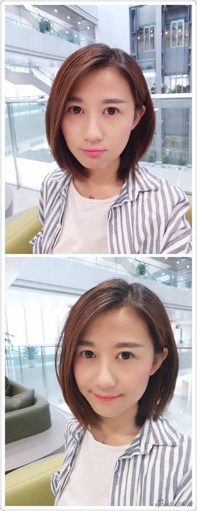 同样是开到2级别美颜 M6(上图)跟M8(下图) 呈现了两种不同风格