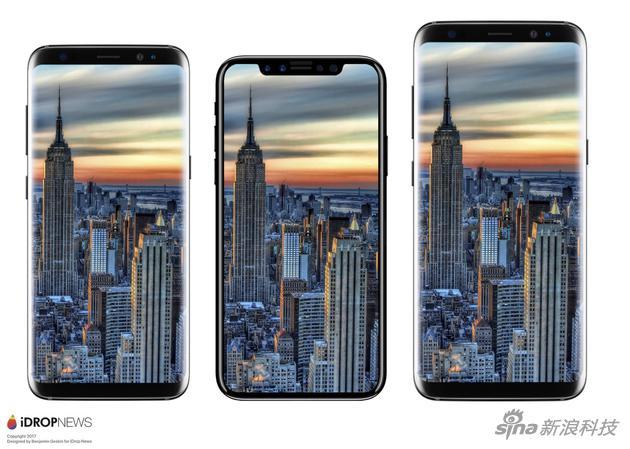将“iPhone 8”和三星S8和S*+对比