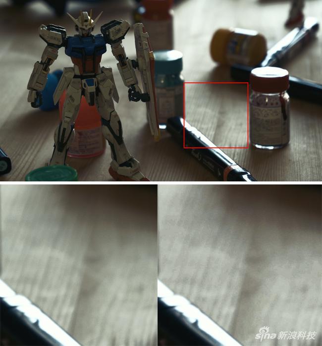 上图降低曝光后,以前过亮的木纹细节显现出来