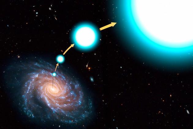 银河系中心黑洞弹射出超高速星示意图 (图片来自于NASA网站 )