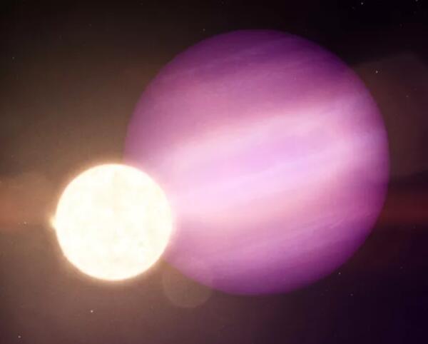 WD 1856 b的艺术想象图。它可能是一颗木星大小的行星,围绕着比它小得多的主恒星——一颗暗淡的白矮星——运行。