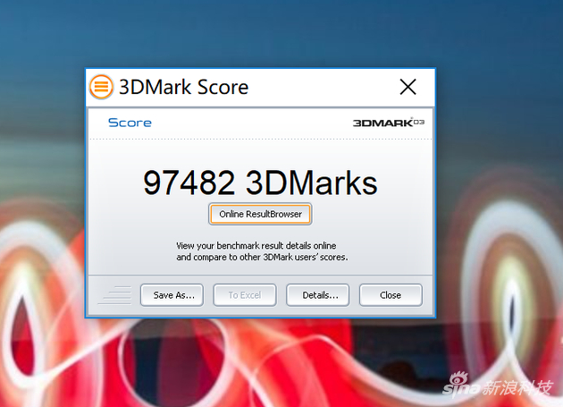 GeForce GTX 1050 Ti 3D Mark 03得分