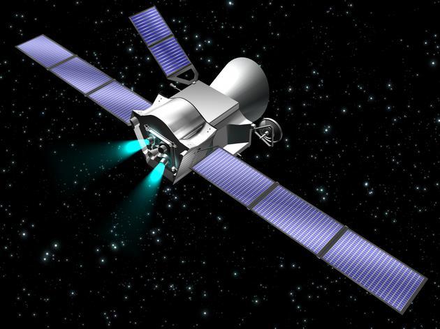 “贝皮•科伦布”水星探测器巡航时太阳能电推进舱点火工作示意图